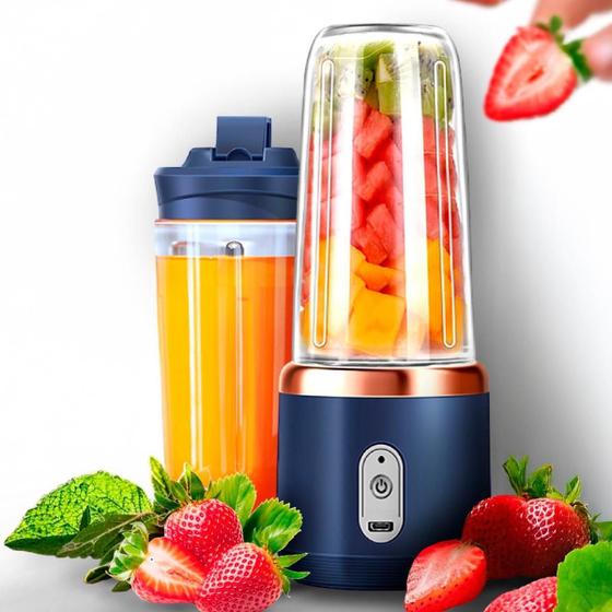 Imagem de Mini Liquidificador Potente Usb 400Ml Para Frutas E Shakes