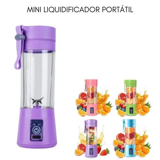 Imagem de Mini Liquidificador Triturador Portátil Recarregável Shake Mixer 380ml Academia