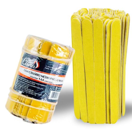 Imagem de Mini Lixa Canário amarelo para Unhas Com 144 Unidades