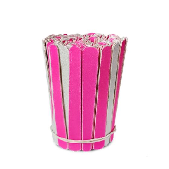 Imagem de Mini Lixa Rosa Para Unhas C/100  - Poli