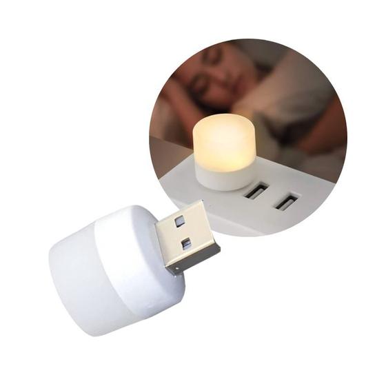 Imagem de Mini Luminaria Abajur Lâmpada USB Portátil Branco Frio Redondo Pequeno Rosa Branco 1W