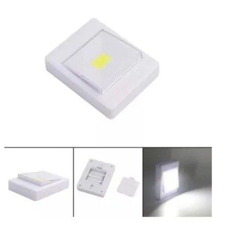 Imagem de Mini Luminária COB Led Forte Armário Corredor Abajur Pilha Fixação Imã