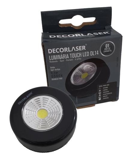 Imagem de MINI LUMINARIA DE EMERGENCIA E MOVEIS BOTTON LED C/3PILHAS Preto Branco Frio