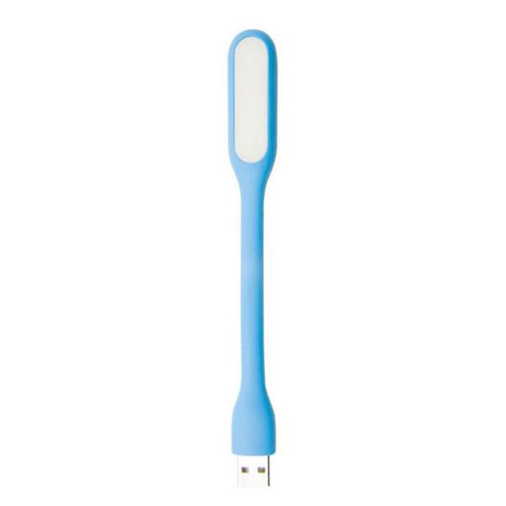 Imagem de Mini Luminária Luz Lampada Led Abajur Notebook Usb Flexível Azul Claro - 1 Unid.