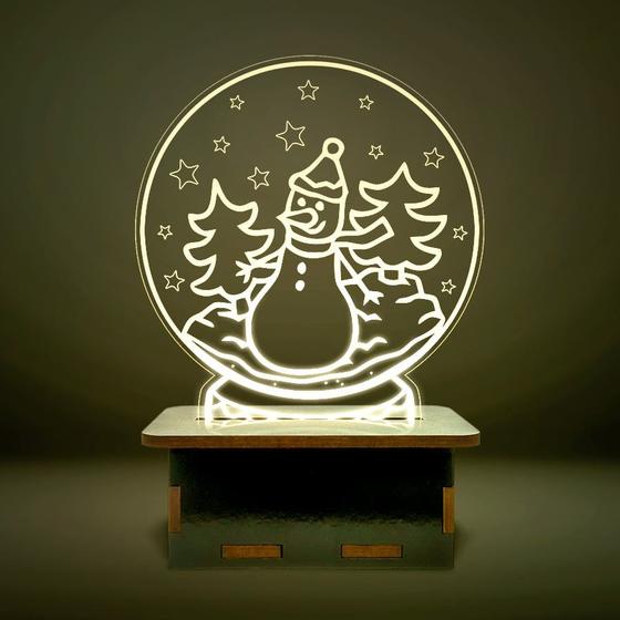 Imagem de Mini Luminária Natal - Boneco de Neve