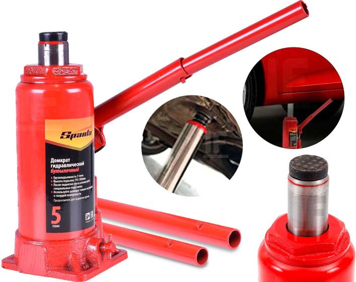Mini Macaco Hidraulico Sparta Garrafa 5 Toneladas Vermelho Menor preço em Mini Macaco Hidraulico Sparta Garrafa 5 Toneladas Vermelho