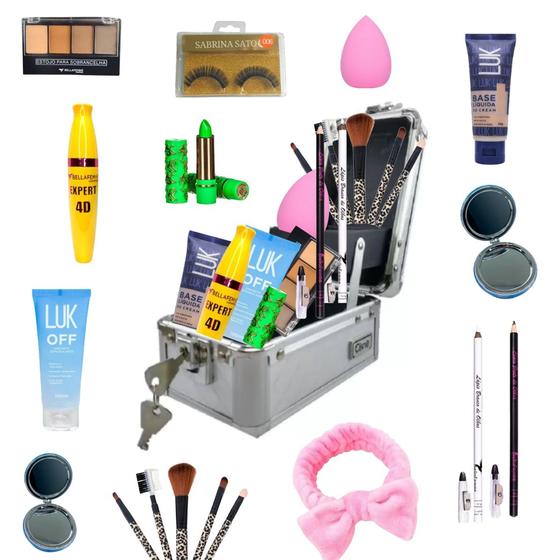 Imagem de Mini Maleta Completa Para Maquiagem com 16 Produtos