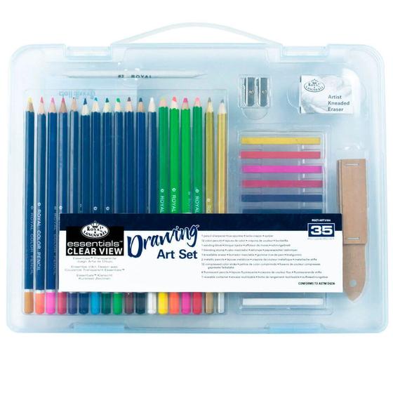 Imagem de Mini Maleta Transparente para Desenho I Brawing Art Set Royal & Langnickel com 35 Peças - Rset-art3104
