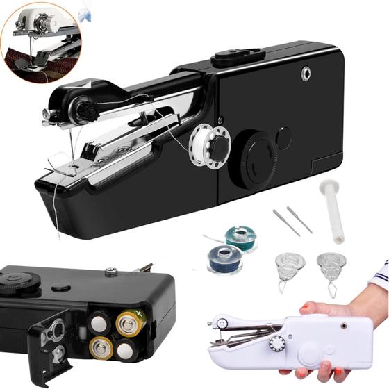 Mini Maquina de Costura Portátil a Pilha Bainha Manual Roupas Ponto Elétrico Algodão Barra Linha Menor preço em Mini Maquina de Costura Portátil a Pilha Bainha Manual Roupas Ponto Elétrico Algodão Barra Linha