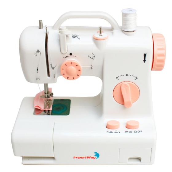 Mini Máquina de Costura Portátil Bivolt 2 Velocidades Rebobina - IMPORTWAY Imagem de Mini Máquina de Costura Portátil Bivolt 2 Velocidades Rebobina