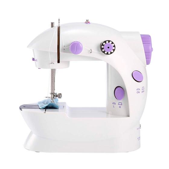 Imagem de Mini Maquina De Costura Portátil C Pedal  De Controle Manual Cor Branco