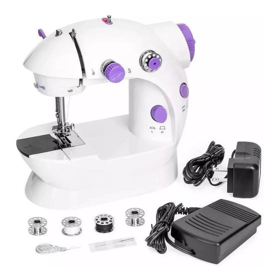 Imagem de Mini máquina de costura portátil Material ecológico Máquina de remendar dupla velocidade Durável para costura doméstica