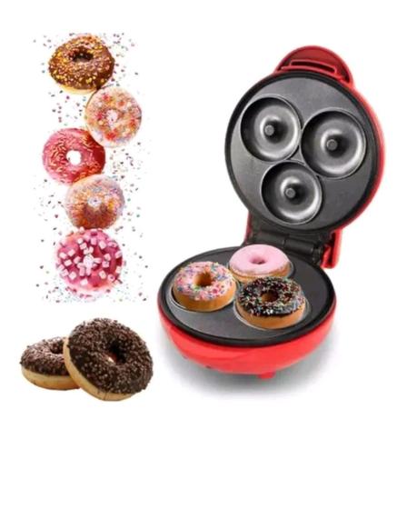 Imagem de Mini Máquina De Donuts Para Café Da Manhã Capacidade Para 3 Rosquinhas Elétrica 110V Portátil - Donu
