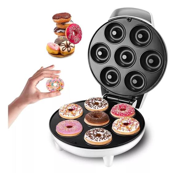 Imagem de Mini Máquina De Donuts Para Café Da Manhã Capacidade Para 7 Rosquinhas Elétrica 110V Portátil - Donu