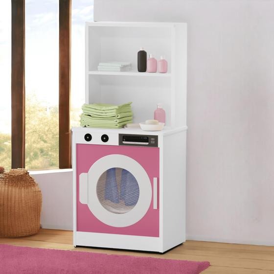 Imagem de Mini Maquina de lavar Brinquedo Infantil com Prateleiras MDF