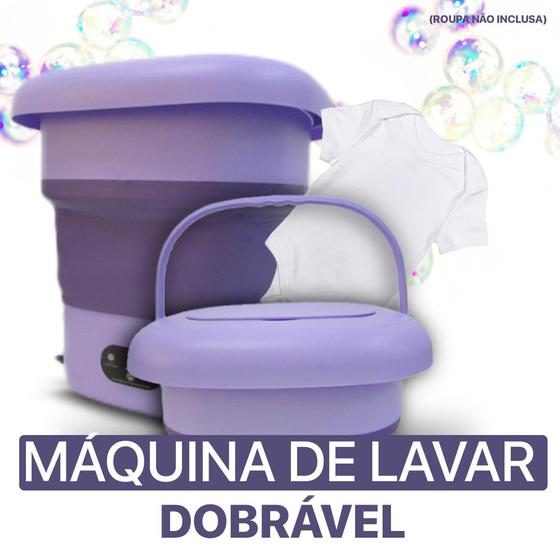 Imagem de Mini Máquina De Lavar Pequena Prática Ideal Roupas Bebês