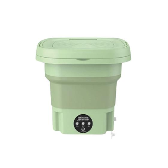Imagem de Mini Máquina De Lavar Roupa Portátil Dobrável Centrifuga Lavagem Semiautomática Roupas Sensíveis e Íntimas 3 Modos Para Viagem Cor Roxo e Verde Bivolt