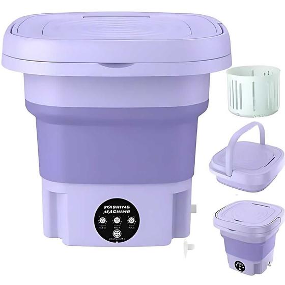 Imagem de Mini Máquina De Lavar Silenciosa Dobrável Portátil Extreme 6.5L até 1,8KG