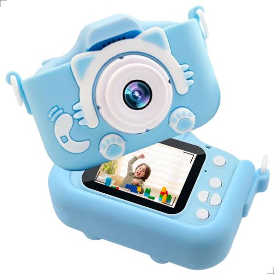 Imagem de Mini Maquina Digital Infantil Brinquedo Criança Fotos e Videos Voz Em HD Alta Qualidade Jogos Capa Antiqueda Carrega Usb