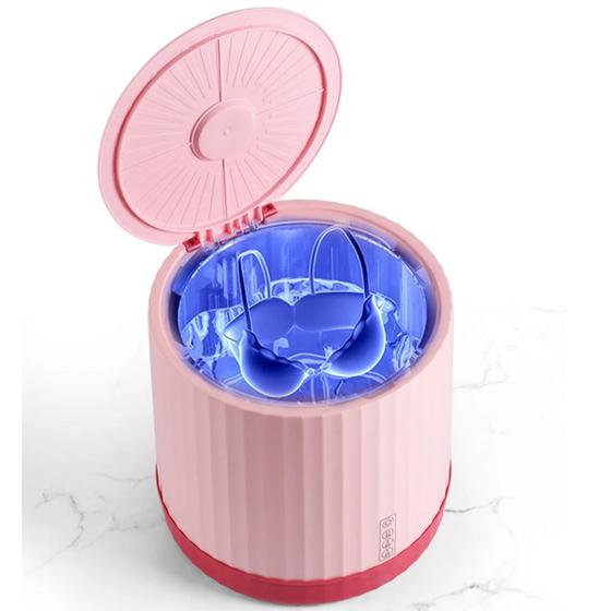 Imagem de Mini Maquina Lavar Roupa Portatil 4 Litros Inteligente Bate Centrifulga Esfrega Roupa Intima Lenço Bebe Tecido Pano Limpeza