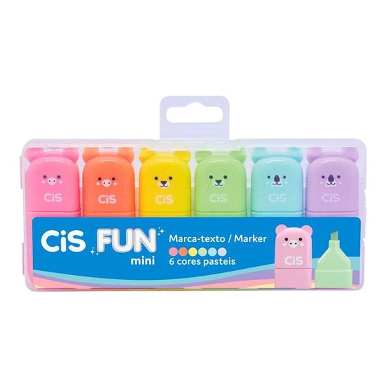 Imagem de Mini Marca Texto Fun 6 Unidades Pastel - Cis