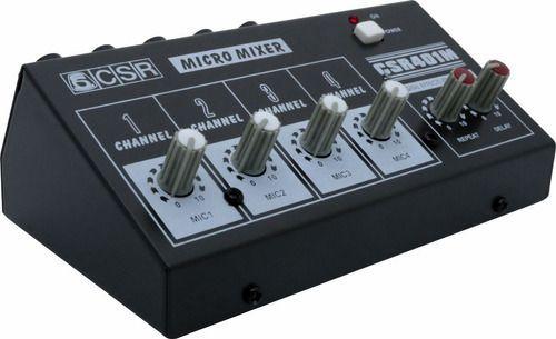 Imagem de Mini Mesa De Som 4 Canais Mixer Csr Mm401m Com Efeito Nfe