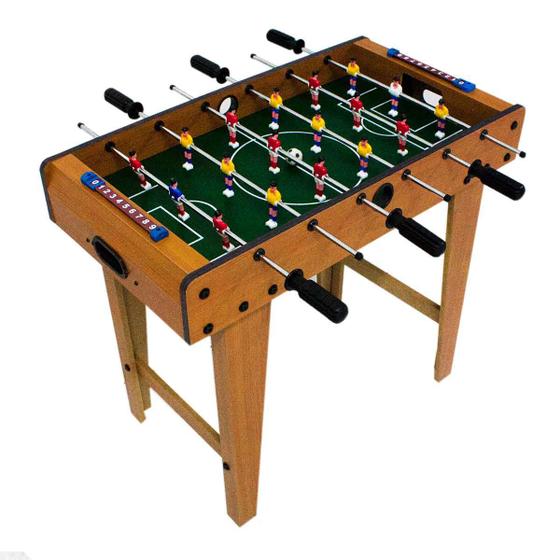 Mini Mesa Pebolim Infantil Totó Pé Alto 60 cm 18 Jogadores Menor preço em Mini Mesa Pebolim Infantil Totó Pé Alto 60 cm 18 Jogadores