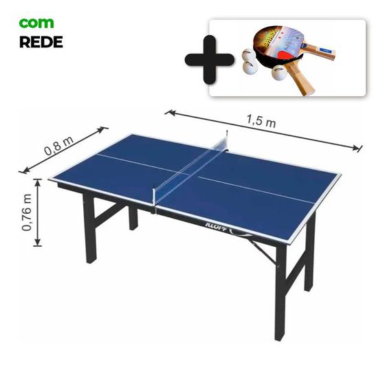 Imagem de MINI MESA PING PONG Júnior - MODELO 1003 KLOPF - MDP 12mm + KIT c/ 2 Raquetes e 3 Bolas 5055