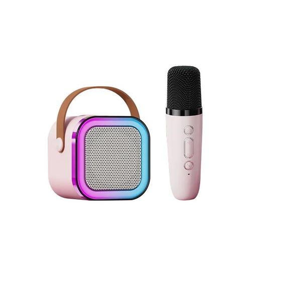Imagem de Mini Microfone Portátil e Alto-falante All-in-one Família K-song Wireles Bluetooth Áudio Ao Ar Livre (rosa)