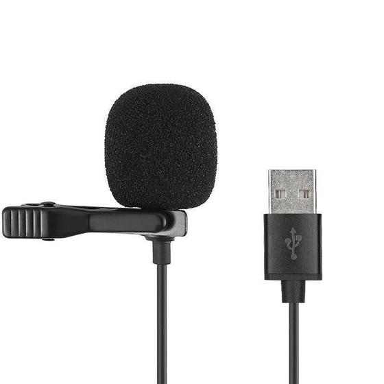 Imagem de Mini Microfone Usb De Lapela Com Clip Para Computador 150Cm