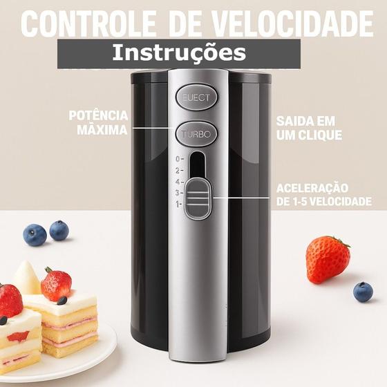 Mini Misturador Elétrico Batedeira 110v 300w 5 Velocidades 4 Misturadores Sobremesas Cozinha Casa - MrSementes