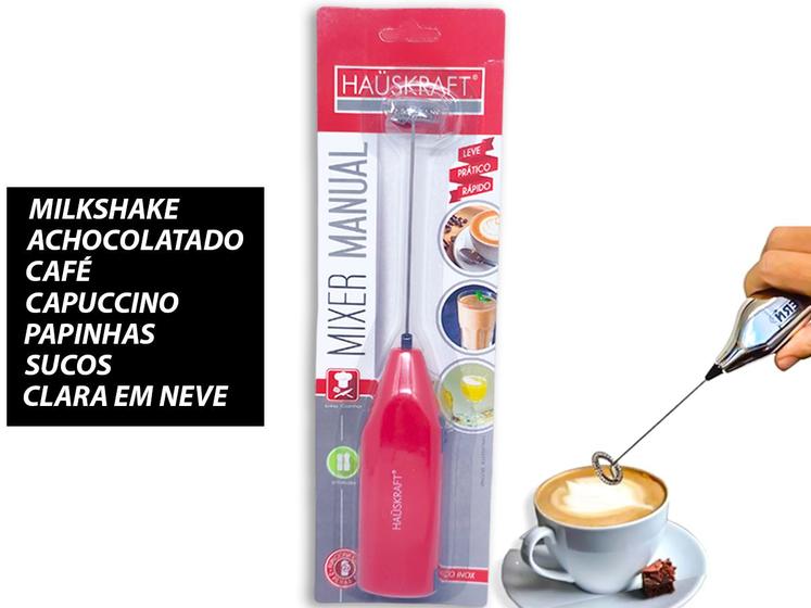Imagem de Mini Mixer Elétrico Inox Misturador Shake Café Chá Bebidas