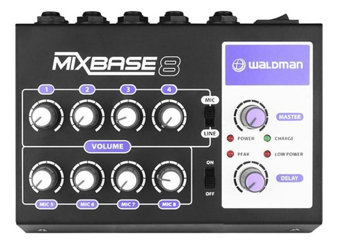 Imagem de Mini Mixer Waldman 8 Canais P10 Com Efeito Echo 2 Saídas P10