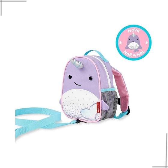 Imagem de Mini Mochila Com Guia Skip Hop Zoo Baleia Narval