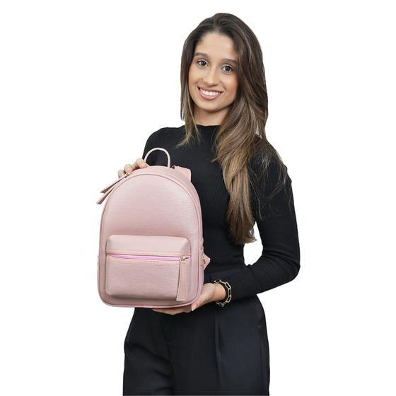 Imagem de Mini Mochila Feminina Pequena Casuai Bolsa De Costa Faculdade Versátil