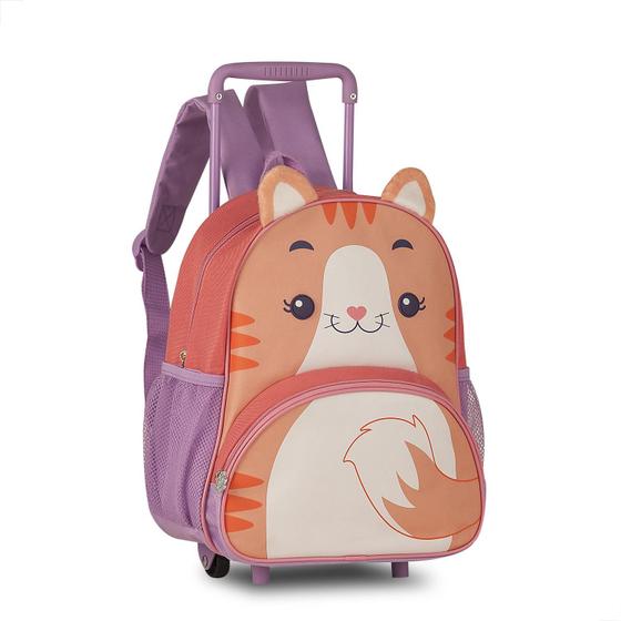 Imagem de Mini Mochila Rodinha 33cm Infantil Escolar Animais Clio Pets