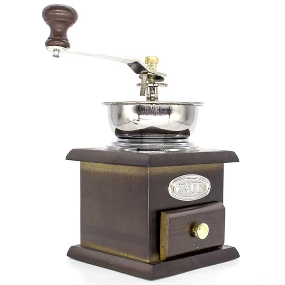 Imagem de Mini Moedor Manual de Café Pimenta em Madeira com Reservatório GT59-B - Lorben
