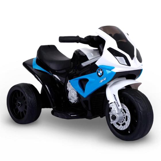 Imagem de Mini Motinha Motoquinha Elétrica Com Som e Luz Bmw Infantil Menino Azul E Branco 6V -- Importway