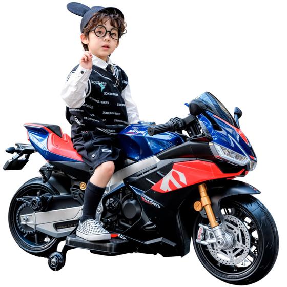 Imagem de Mini moto Aprilia RSV4 6v Para Crianças 2 a 5 anos Motinha Infantil Com Farol Buzina e Musicas Menino e Menina Motorizada