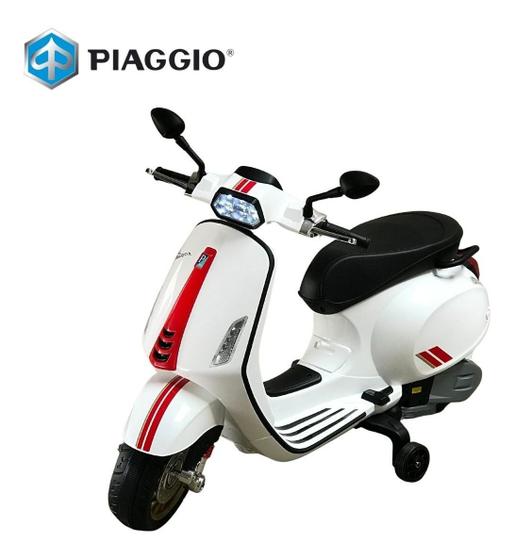 Mini moto elétrica 12v vespa piaggio branca licenciada bw222 Menor preço em Mini moto elétrica 12v vespa piaggio branca licenciada bw222