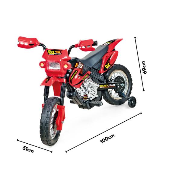 Imagem de Mini Moto Elétrica Homeplay Motocross Vermelha 6V 244