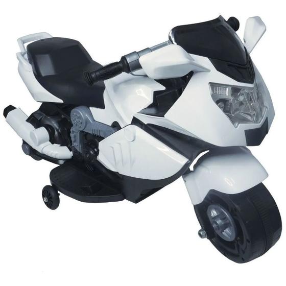 Imagem de Mini Moto Elétrica Infantil Criança 6v Até 25 Kg Inmetro Branco