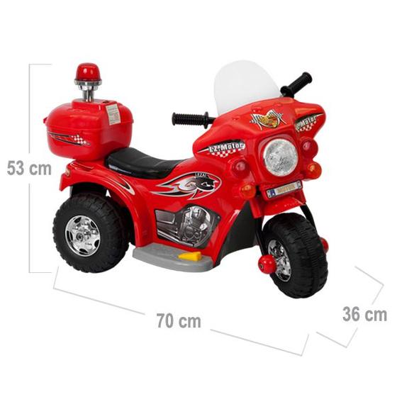 Imagem de Mini Moto Elétrica Infantil Triciclo Criança Bateria Recarregável 6V Importway BW002 Polícia Bivolt