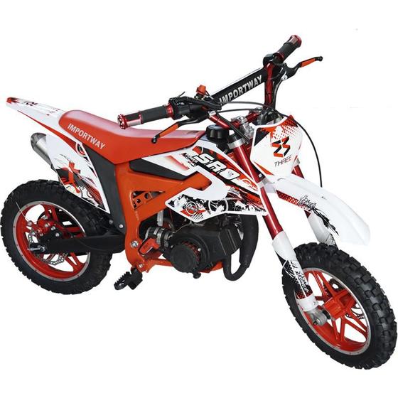 Imagem de Mini Moto Infantil Partida Elétrica Gasolina 2T 49CC Cross Trilha Off Road WVDB-005VM Vermelha