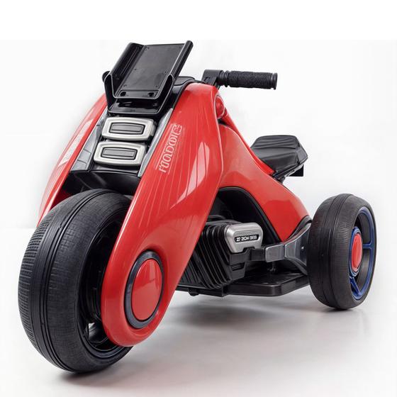 Imagem de Mini Moto Infantil Vermelho Motinha de Brinquedo Elétrica 6v Com Carregador Bivolt P/ Crianças 2 a 6 Anos Com Luzes Farol LED e Buzina