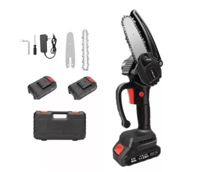 Mini Motoserra Elétrica Portátil Recarregável 400w 24v Corte Menor preço em Mini Motoserra Elétrica Portátil Recarregável 400w 24v Corte