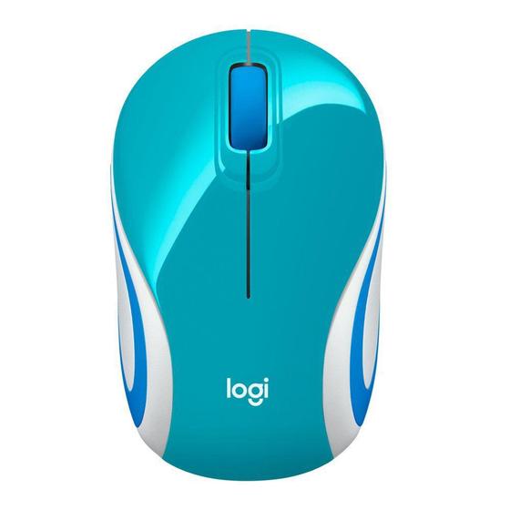 Imagem de Mini Mouse sem fio Logitech M187 com Design Ambidestro, Conexão USB e Pilha Inclusa, Verde Água -