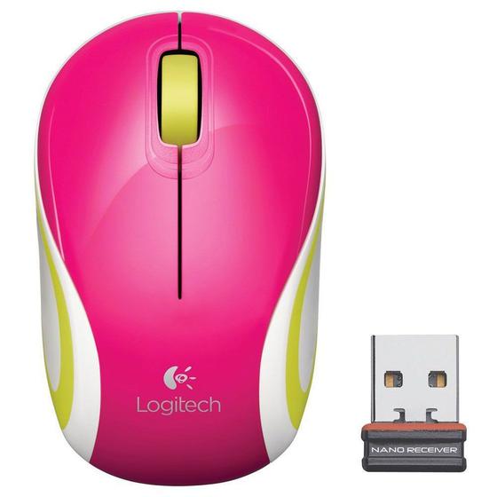 Imagem de Mini Mouse Wireless Logitech M187 USB Rosa