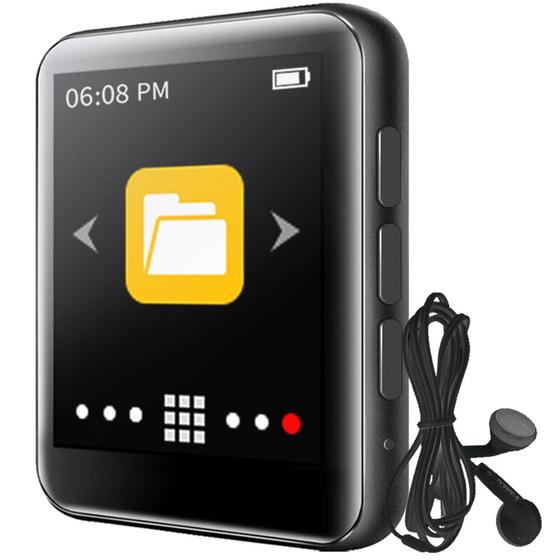 Imagem de Mini Mp3 Player Ruizu 16gb M4 Bluetooth Tela Touch Mp4 Fone Pedômetro Corrida Música Rádio FM Gravador