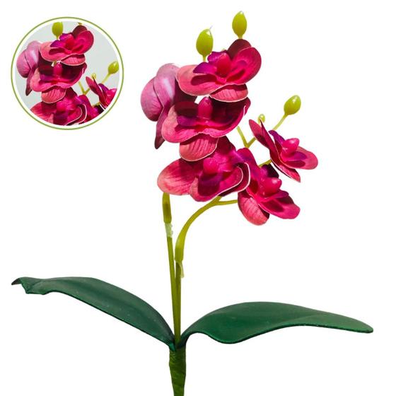 Imagem de Mini Orquidea  20cm Planta Artificial Flor  2 Ramos